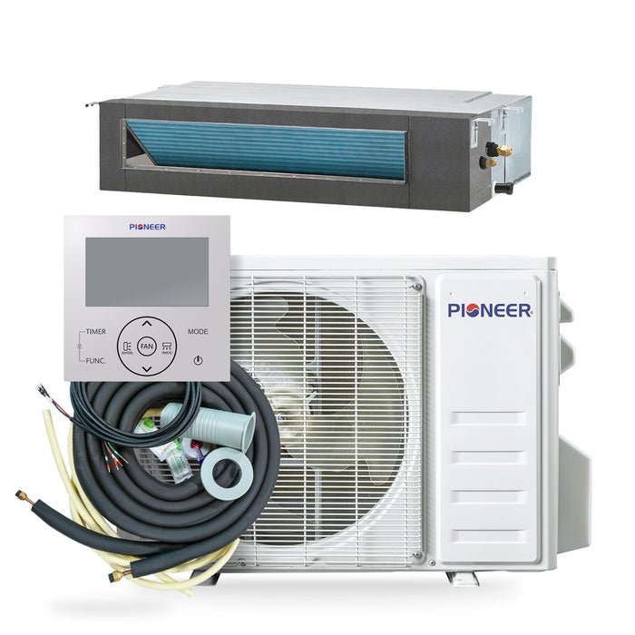 Pioneer® Quantum Ultra™ 9,000 BTU 20.5 SEER2 230V Ceiling Concealed Ducted Mini-Split Air Conditioner Inverter Heat Pump Full Set