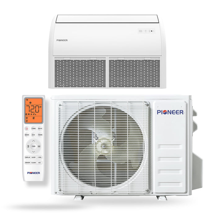Pioneer® Quantum Ultra™ 18,000 BTU 20.5 SEER2 230V Floor/Ceiling/Low-Wall Ductless Mini-Split Air Conditioner Inverter Heat Pump Full Set