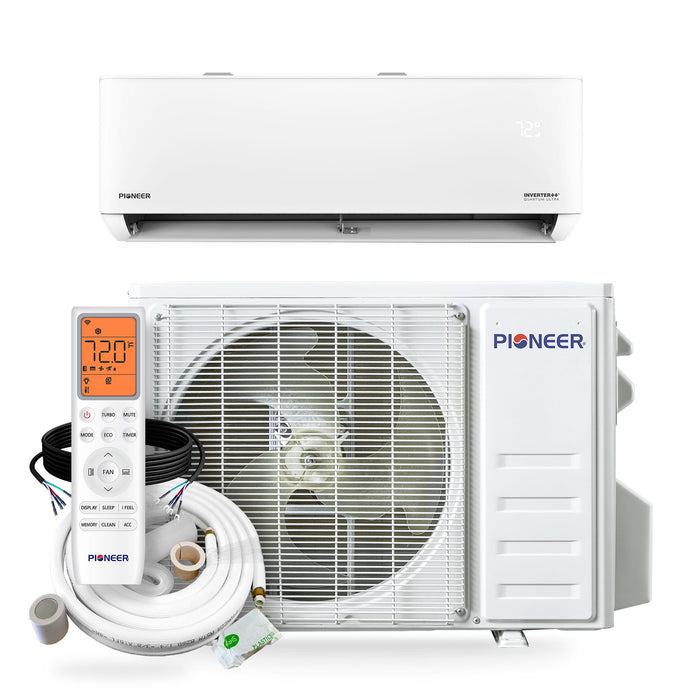 Pioneer® Quantum Ultra™ 12,000 BTU 23 SEER2 115V High-Wall Ductless Energy-Star Mini-Split Air Conditioner Inverter Heat Pump Full Set
