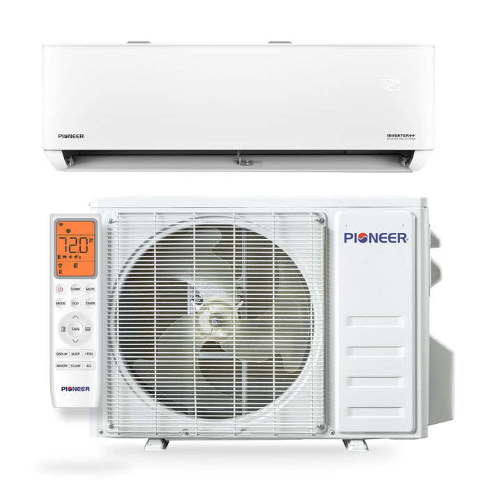 Pioneer® Quantum Ultra™ 9,000 BTU 24 SEER2 230V High-Wall Ductless Energy-Star Mini-Split Air Conditioner Inverter Heat Pump Full Set