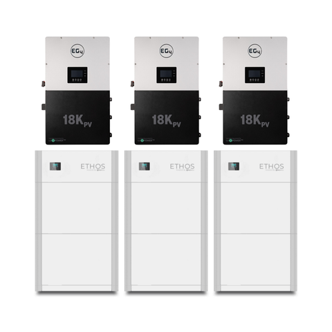 Image of BigBattery | ETHOS Battery EG4-18Kpv Bundle Bundle - Commercial Energy System | 36kW Output Total w/ 30.7kWh to 92.1kWh [BNDL-B0006]