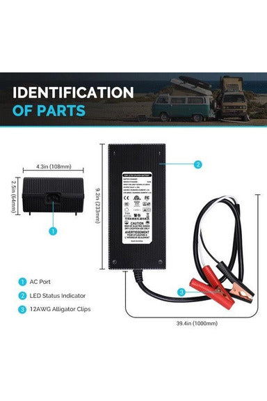 Renogy 12V 20A AC-to-DC LFP Portable Battery Charger