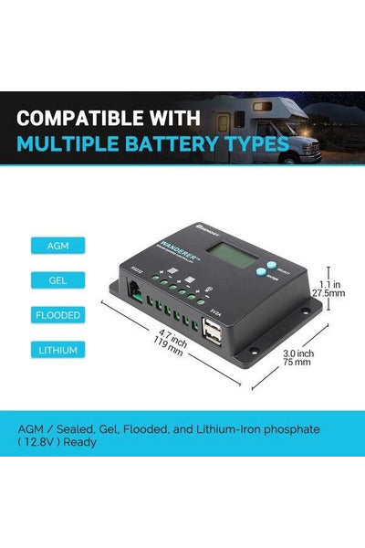 Renogy New Edition Voyager 20A PWM Waterproof Solar Charge Controller