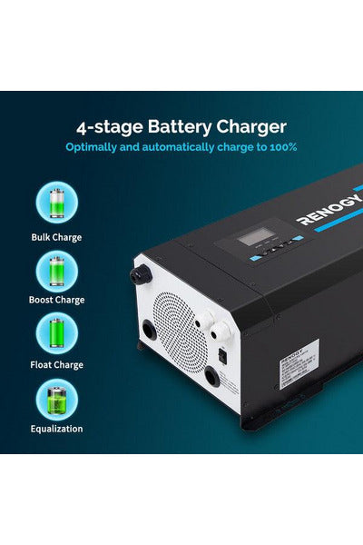 Renogy 2000W 12V Pure Sine Wave Inverter Charger w/ LCD Display