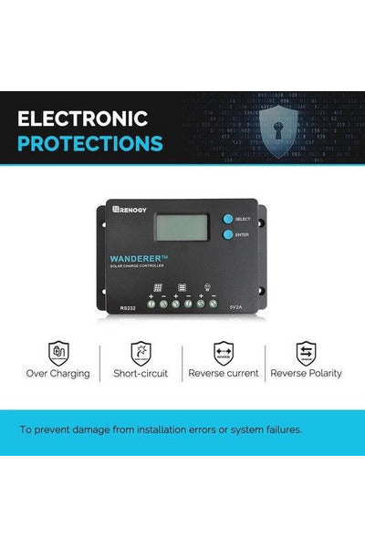 Renogy New Edition Voyager 20A PWM Waterproof Solar Charge Controller