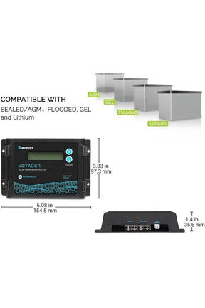 Image of Renogy New Edition Voyager 10A PWM Waterproof Solar Charge Controller