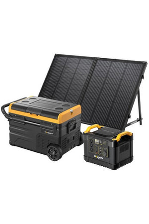 BougeRV 130W Solar Travel Kit with 37Qt Portable Refrigerator