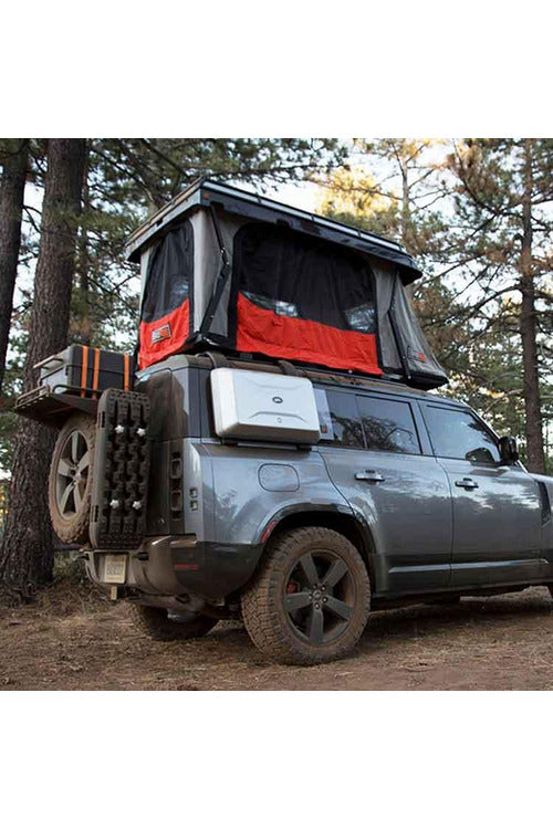 BadAss Convoy Rooftop Tent For Land Rover Discovery 5 2017-2022 Night Sky  Gloss Black w/ Low Mount Cross bars / Yes | Add Telescoping Ladder (+$125)