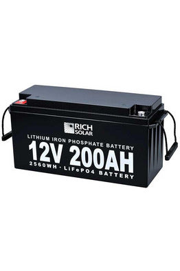 Rich Solar 12V 200Ah LiFePO4 Lithium Iron Phosphate Battery - Renewable Outdoors