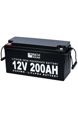 Image of Rich Solar 12V 200Ah LiFePO4 Lithium Iron Phosphate Battery - Renewable Outdoors