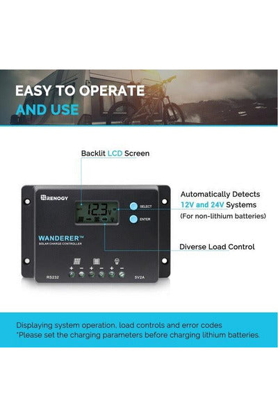 Renogy New Edition Voyager 20A PWM Waterproof Solar Charge Controller