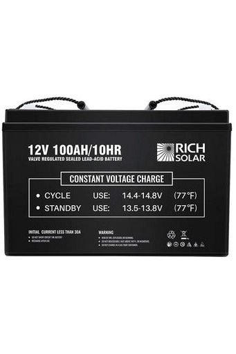 Rich Solar 12V 100Ah Deep Cycle AGM Battery - Renewable Outdoors