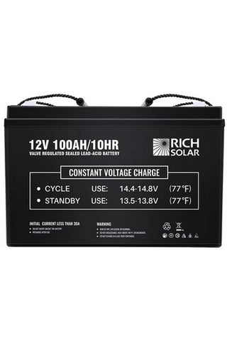 Image of Rich Solar 12V 100Ah Deep Cycle AGM Battery - Renewable Outdoors