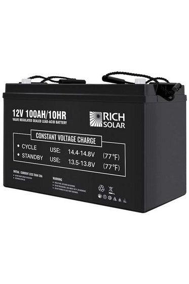 Rich Solar 12V 100Ah Deep Cycle AGM Battery - Renewable Outdoors