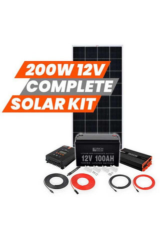 Image of Rich Energy 200 Watt Complete Solar Kit - Renewable Outdoors