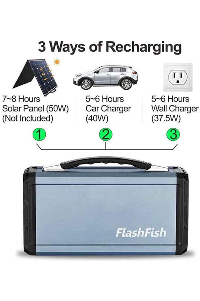 Generador solar de 300 W, FlashFish 60000 mAh, estación de energía