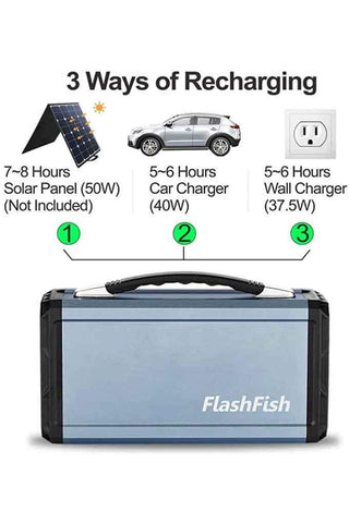Image of FlashFish G300 300W Solar Generator - Renewable Outdoors