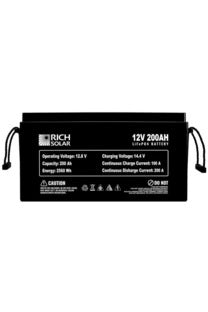 Rich Solar 12V 200Ah LiFePO4 Lithium Iron Phosphate Battery - Renewable Outdoors