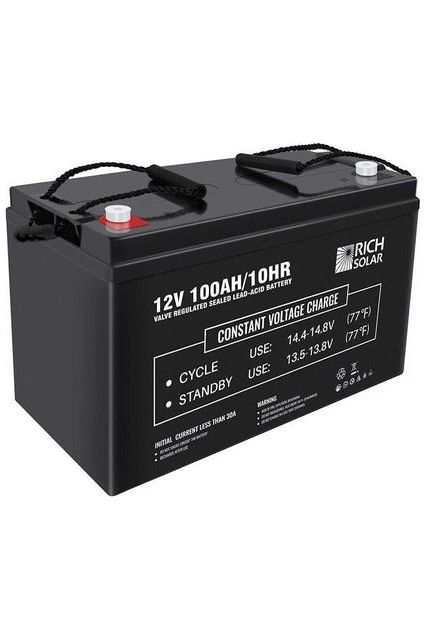 Rich Solar 12V 100Ah Deep Cycle AGM Battery - Renewable Outdoors