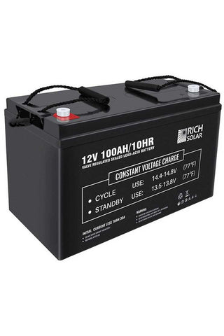 Image of Rich Solar 12V 100Ah Deep Cycle AGM Battery - Renewable Outdoors