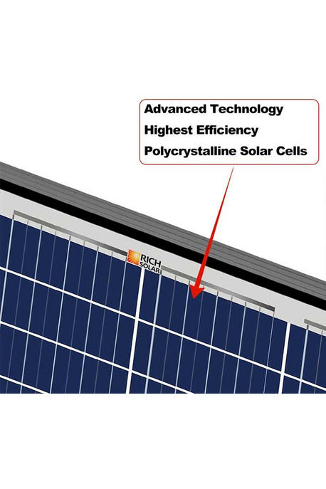 Rich Solar Mega 100 Watt Poly Solar Panel Black Frame - Renewable Outdoors