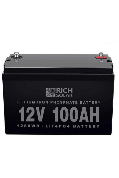 Rich Solar 12V 100Ah LiFePO4 Lithium Iron Phosphate Battery - Renewable Outdoors