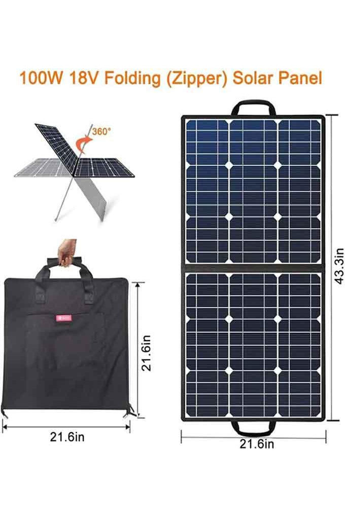 Flashfish 100W 18V Portable Solar Panel - Renewable Outdoors