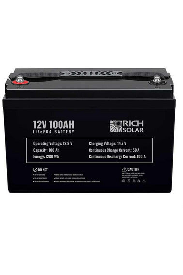 Rich Solar 12V 100Ah LiFePO4 Lithium Iron Phosphate Battery - Renewable Outdoors