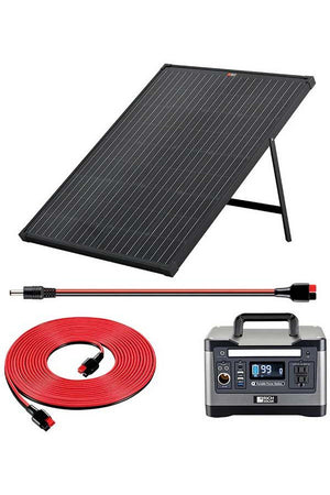 Rich Solar X500 Solar Generator Kit 540Wh Generator and 100 Watt Portable Solar Panel Black - Renewable Outdoors
