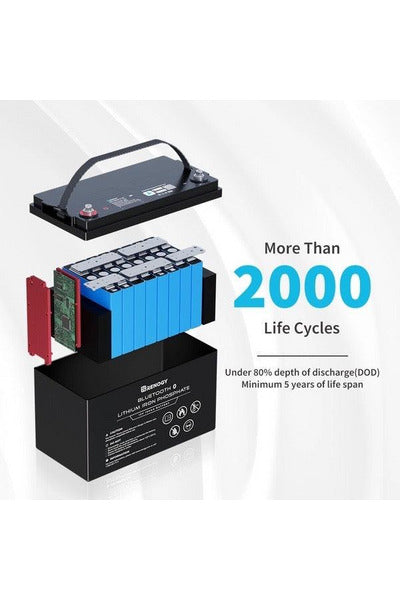 Renogy 12V 100Ah Lithium Iron Phosphate Battery with Bluetooth