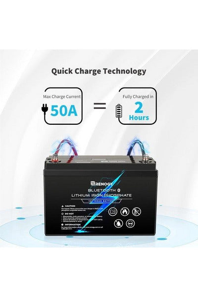 Renogy 12V 100Ah Lithium Iron Phosphate Battery with Bluetooth