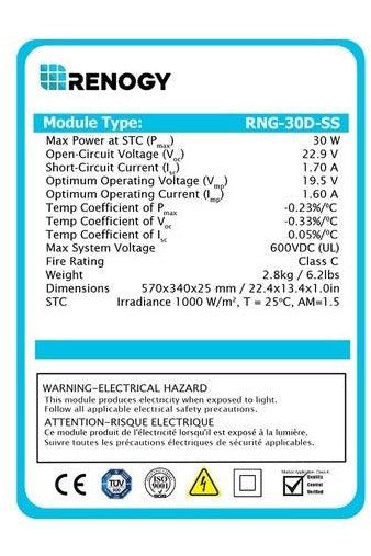 Renogy 12V Monocrystalline Solar Panel