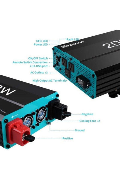 Renogy 2000W 12V Pure Sine Wave Inverter