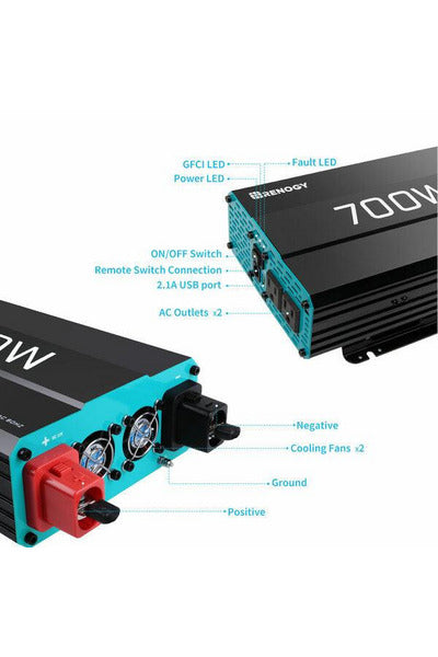 Renogy 700W 12V Pure Sine Wave Inverter