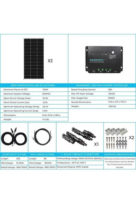 Renogy 200W 12V Solar Starter Kit