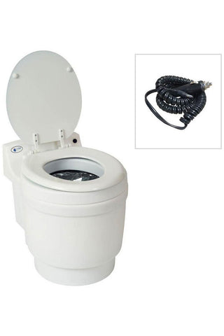 Image of Laveo Dry Flush DF1045 Portable Toilet with DC Power Cable