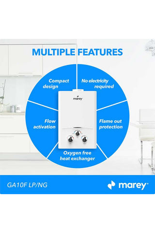Marey GAS 10L – 2.64GPM Natural Gas Tankless Water Heater - Renewable Outdoors