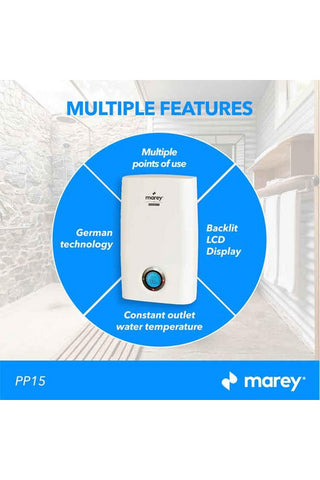 Image of Marey PP15 Electric Tankless Water Heater - Renewable Outdoors